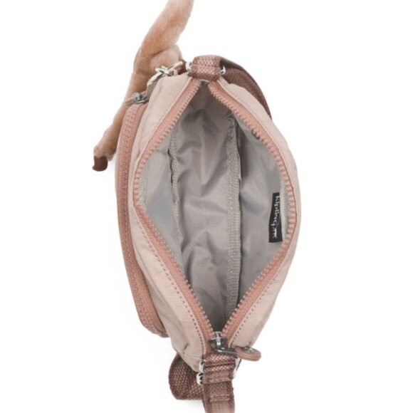 NWT KIPLING Dusty Taupe Nylon Huebi Crossbody - Picture 2 of 8